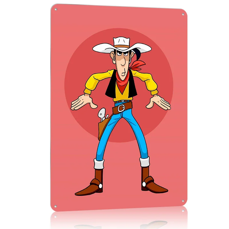 لاكي لوك جاهز كاريكاتير طباعة ملصق معدني ديكور المرآب غرفة المعيشة علامات القصدير المعدنية القابلة للتخصيص لتزيين جدران الفن