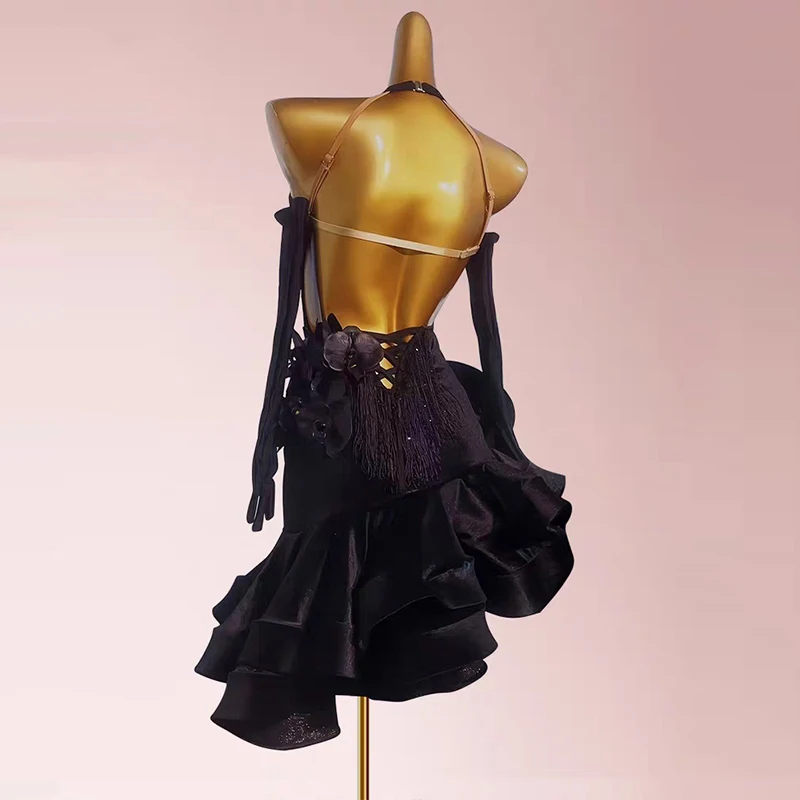 2025 ใหม่เต้นรําบอลรูม Professional ชุดเดรสหญิงละตินเต้นรํา Fringed เครื่องแต่งกายเด็กมาตรฐานแห่งชาติ Latin Dance 12661