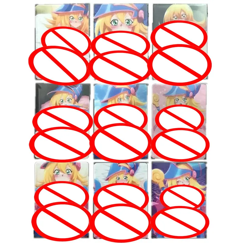 9pcs/set Sexy Card Anime Yu-Gi-Oh Dark Magician Girl Game ACG Goddess Nude Card Battle Game Toy Adult Gift Comic Collection Card