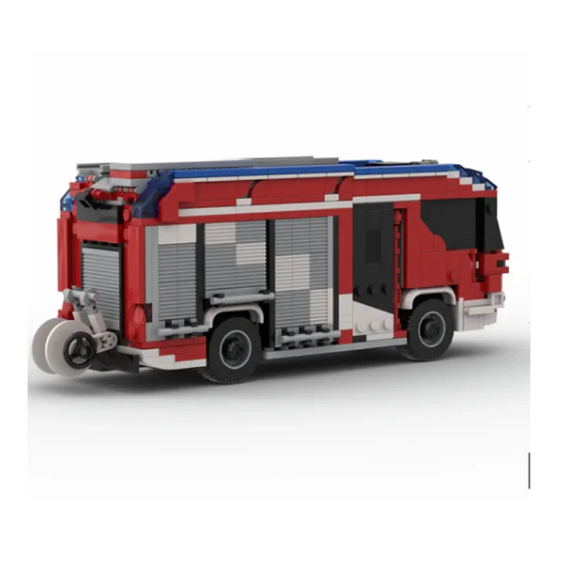 Hybride Brandweerwagenmotor MOC-96322 Brandweerwagen Stad Brand Bouwsteen Speelgoed Model 923 Stuks Diy Verjaardagscadeau Kinderen Kerstcadeau