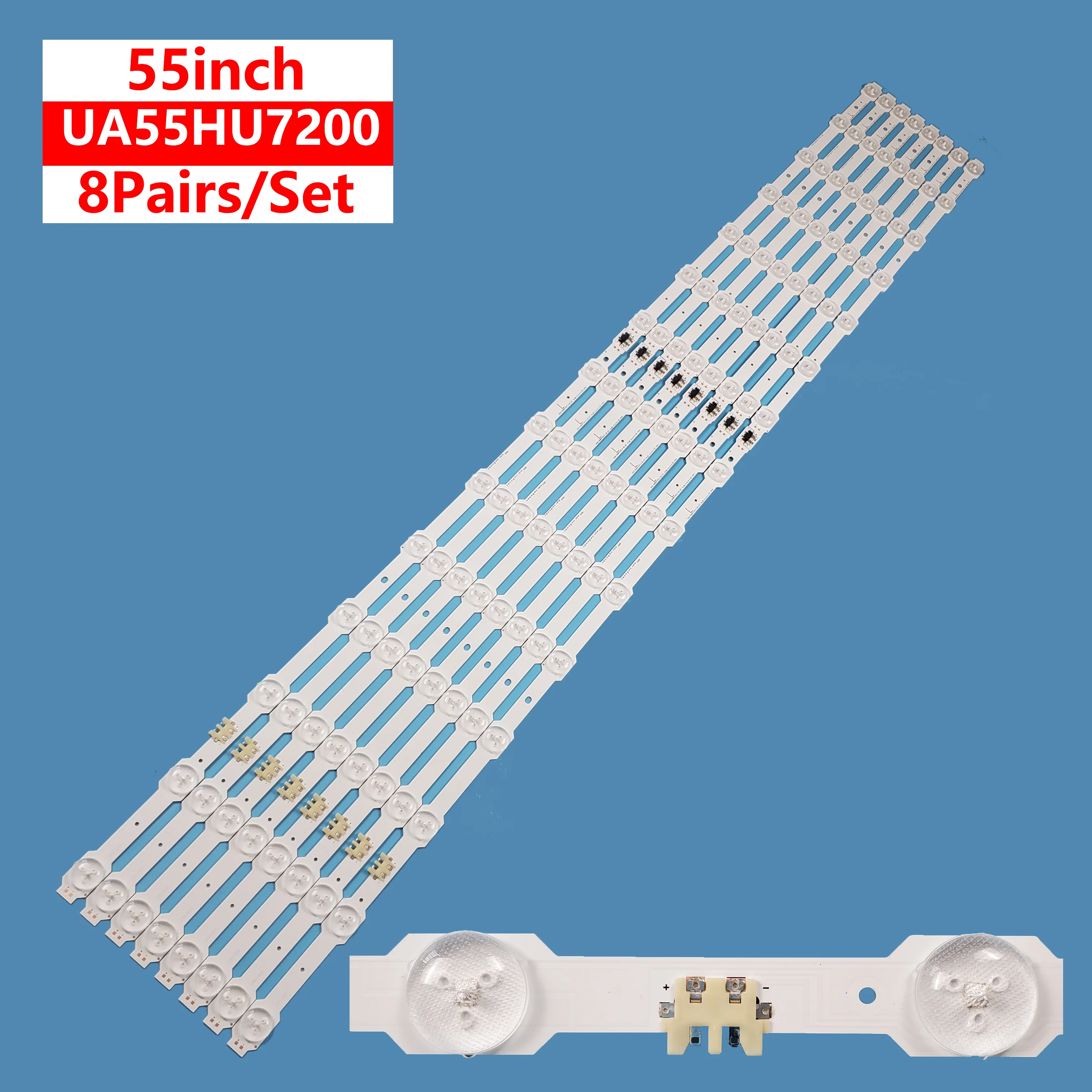 

16Pcs/set New LED Backlight Bar Light Strip DCGE-550DCAB-R5 For Samsung TV 55inch UA55HU7800J/UA55HU7200 Accessories Repair