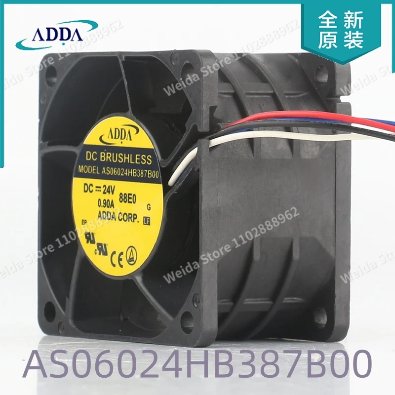 

Вентилятор охлаждения ADDA 5V 12V 48V AC EC 6038 60X60X38MM 6CM, четырехпроводной, для инвертора, с большим объемом воздухопотока, AS06024HB387B00 DC 24V 0.90A