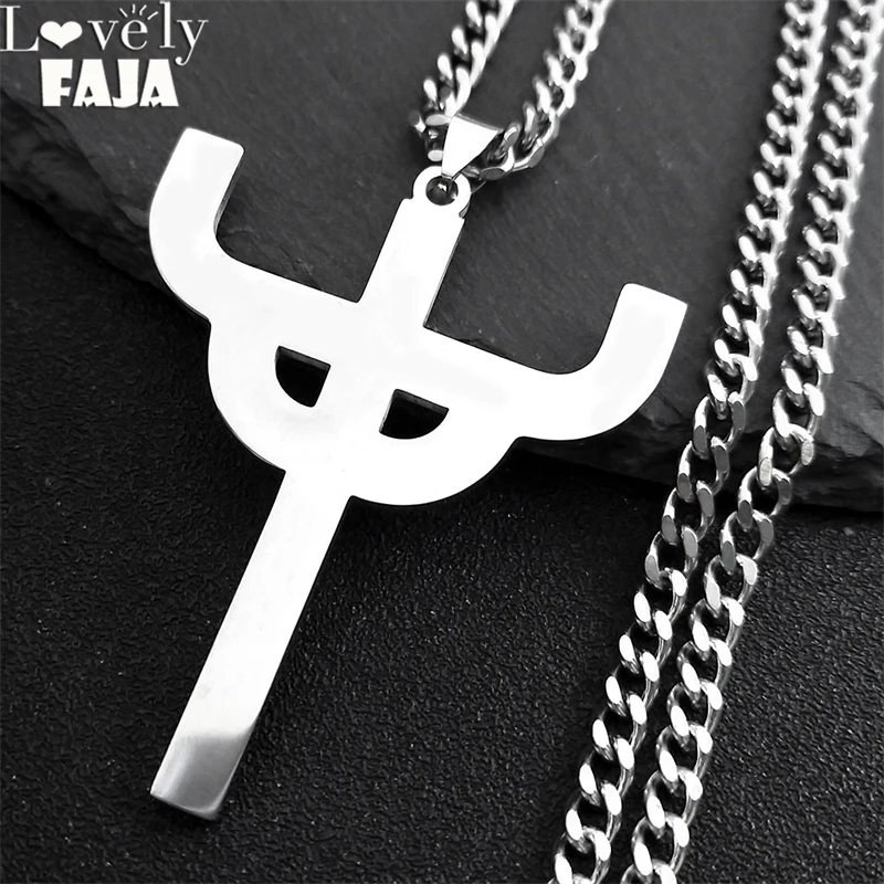 

Gothic Judas Priest Stainless Steel Necklace Chain Women Silver Color Saint Pendant Necklaces Jewelry acero inoxidable N1181S03