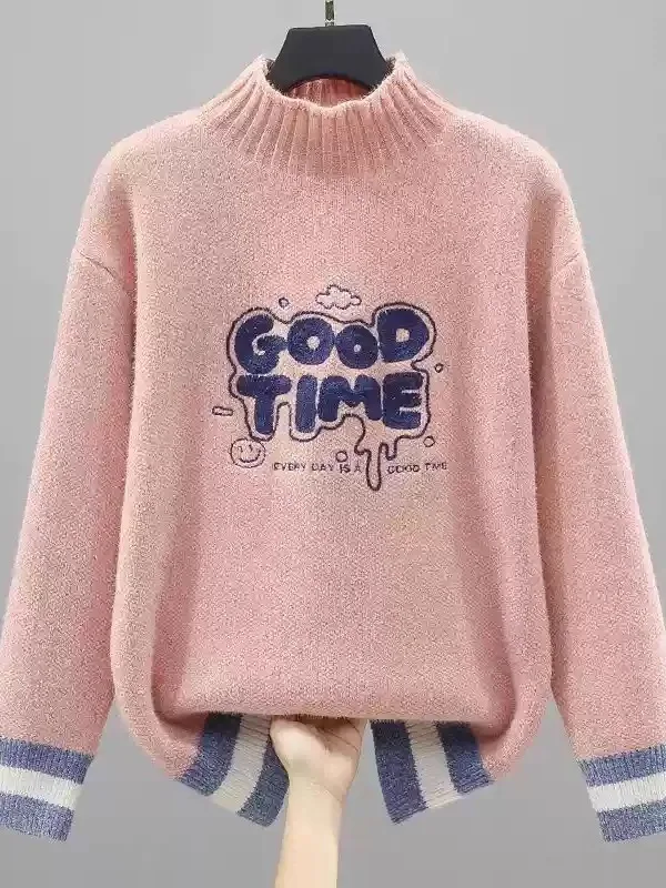 Autumn Winter New Sle f High Collar Sweater Women's Winter Inner Wear Overhead Base irt for High School And Junior Hig...