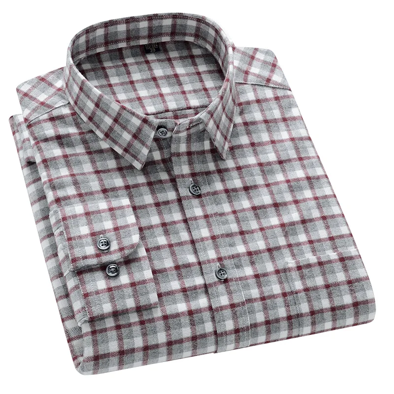 2025 جودة عالية 100% قميص أبيض بحجم ضخم 5xL رجل كم طويل قميص موضة منقوشة فستان مخطط غير رسمي الأعمال العمل الرجال القمصان