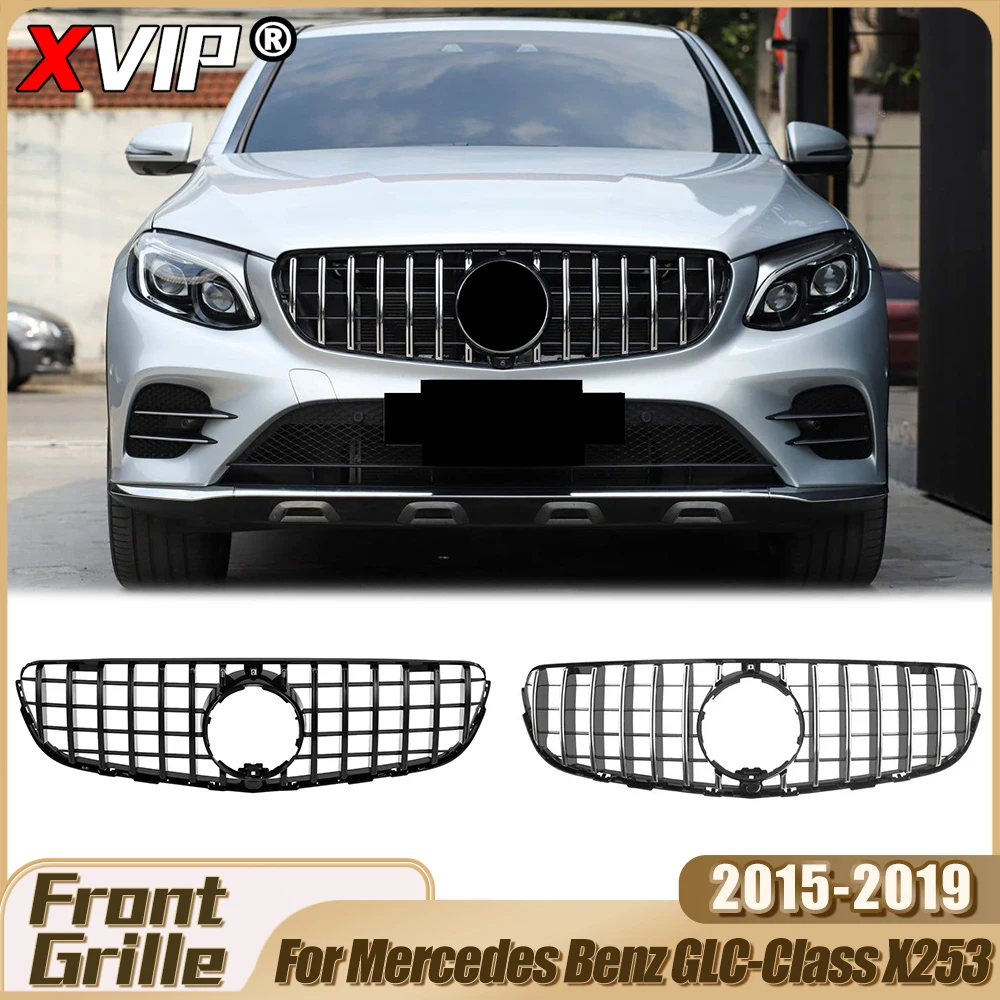 

XVIP Body Kits Exterior Parts For Mercedes Benz GLC X253 GLC300 GLC350 2015-19 Chrome GTR Style Bumper Grille Tuning Accessories