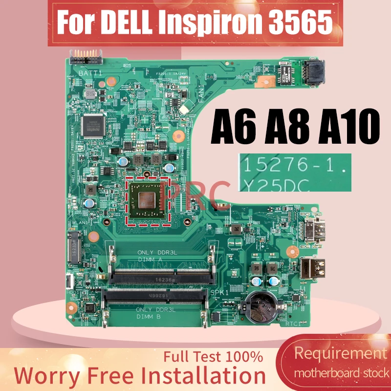 For DELL Inspiron 3565 Laptop Motherboard 15276-1 A6-6310 A8-7410 A10-9310 0JP8H8 0JP8H8 0GW4F0 Notebook Mainboard