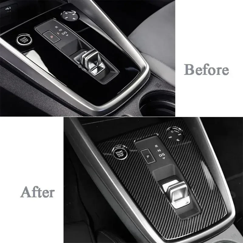 

Factory Hot Selling Factory Real Carbon Fiber Car Interior Parts A3 A3L 2021-2024 Central Console Gear Shift Panel Cover