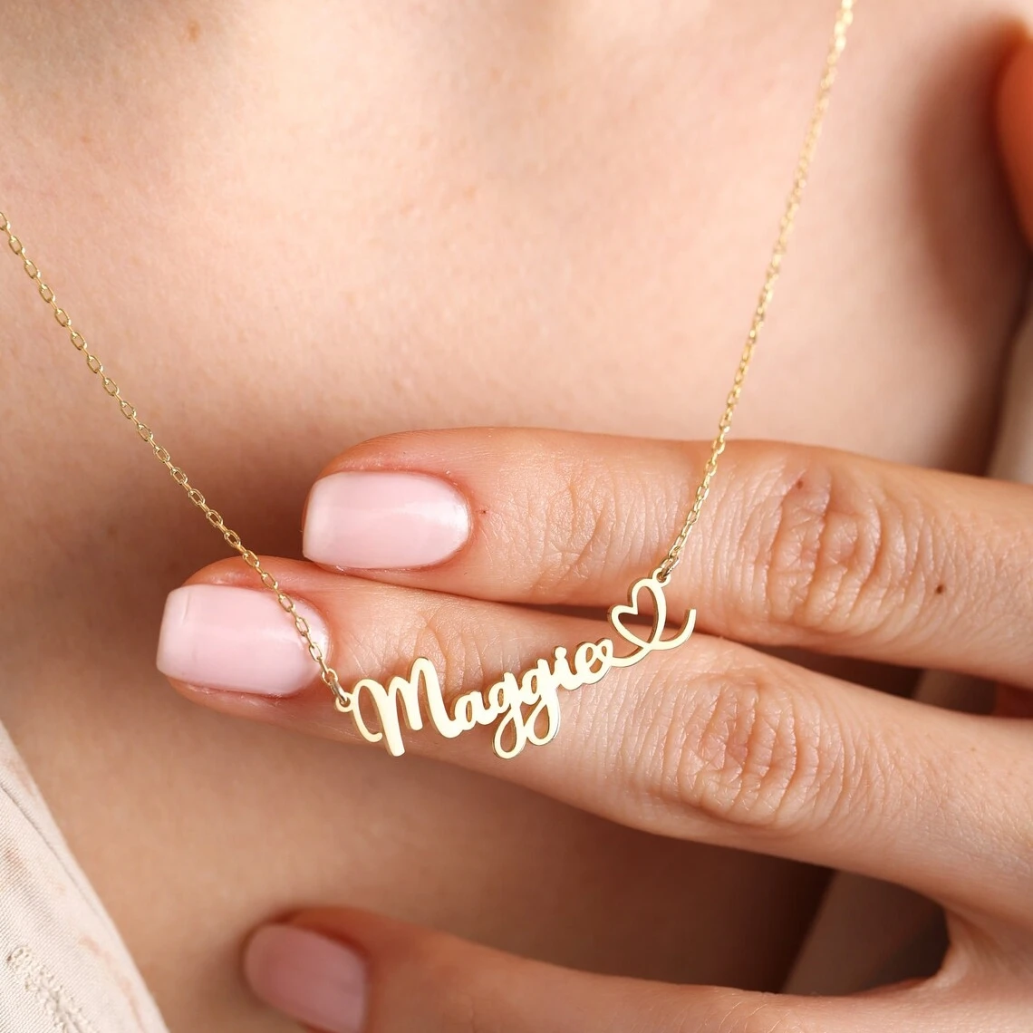 Custom Heart Name Necklace Women Girl Romantic Jewelry Personalized Gold Color Stainless Steel Nameplate Pendant Necklace