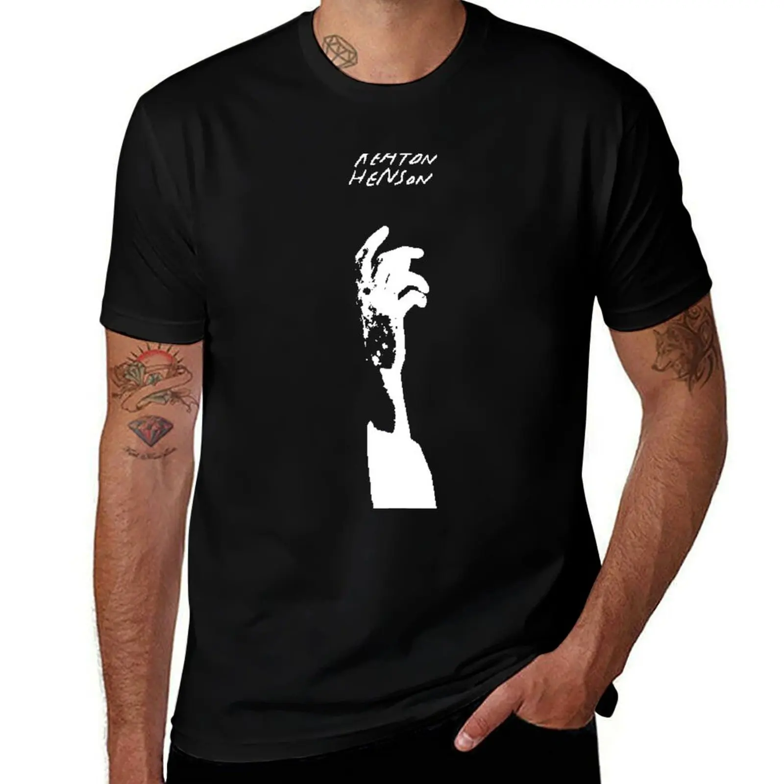 Keaton Henson alright hand pixels T-Shirt Work Short Sleeve Cotton Top