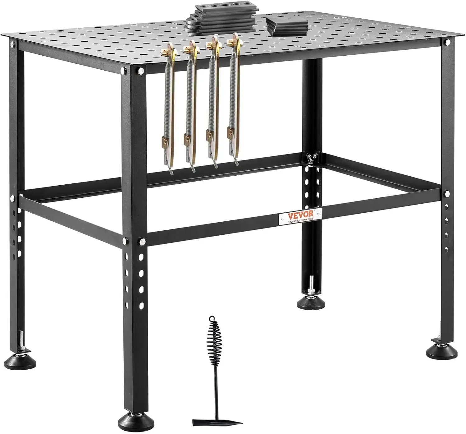 

Welding Table 36x24 inch 800LBS Capacity Heavy Duty Workbench with Fixture Holes and Non-Slip Pads for Welding Assembly Repair