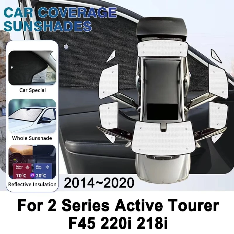 Anti-UV Car Window Shading For BMW 2 Series Active Tourer F45 220i 218i 2014~2020 2019 Visors Mat Windshield Curtain Accessories