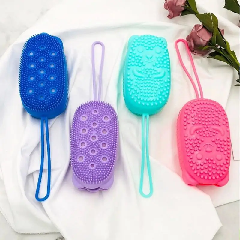 Scrubber per il corpo in Silicone bagno Scrub esfoliante spugna spazzola per doccia esfoliante detergente per la cura della pelle rimozione della pelle morta strumenti per il bagno