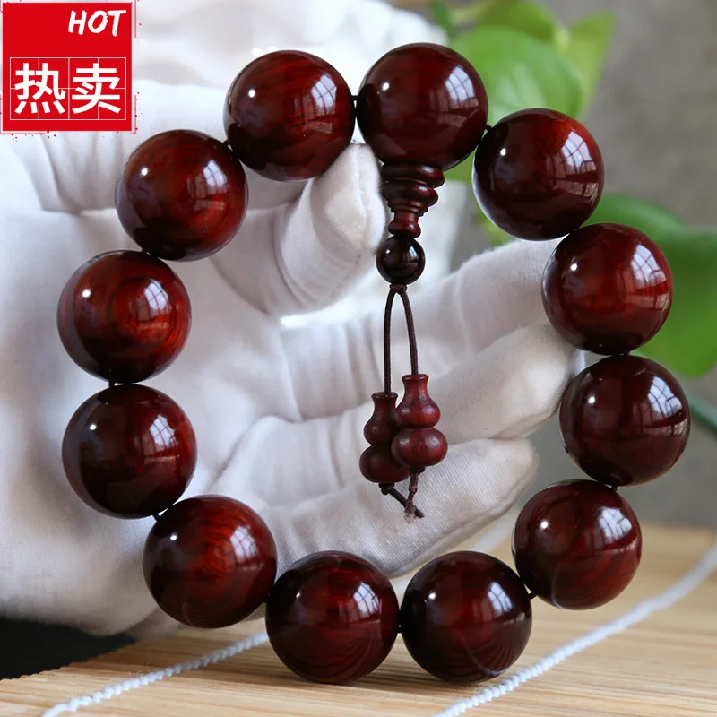 

African lobular red sandalwood Buddha Beads high-density men hand string literary play agarwood necklace women 108 bracelets hot