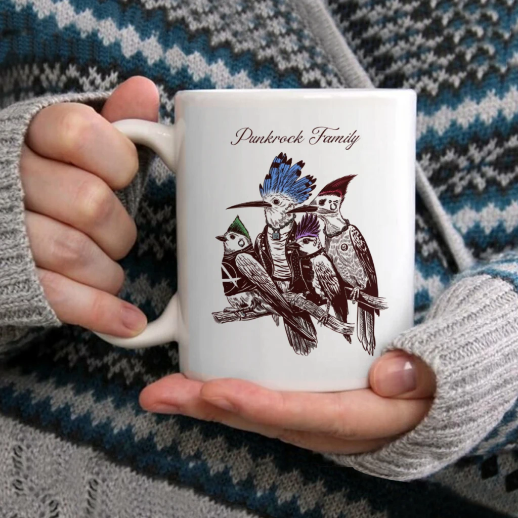 

Punkrock FamilyCoffee Mug Tea Cup 11oz Coffee Cup Funny Birthday Ceramic Mug Personalized Cup