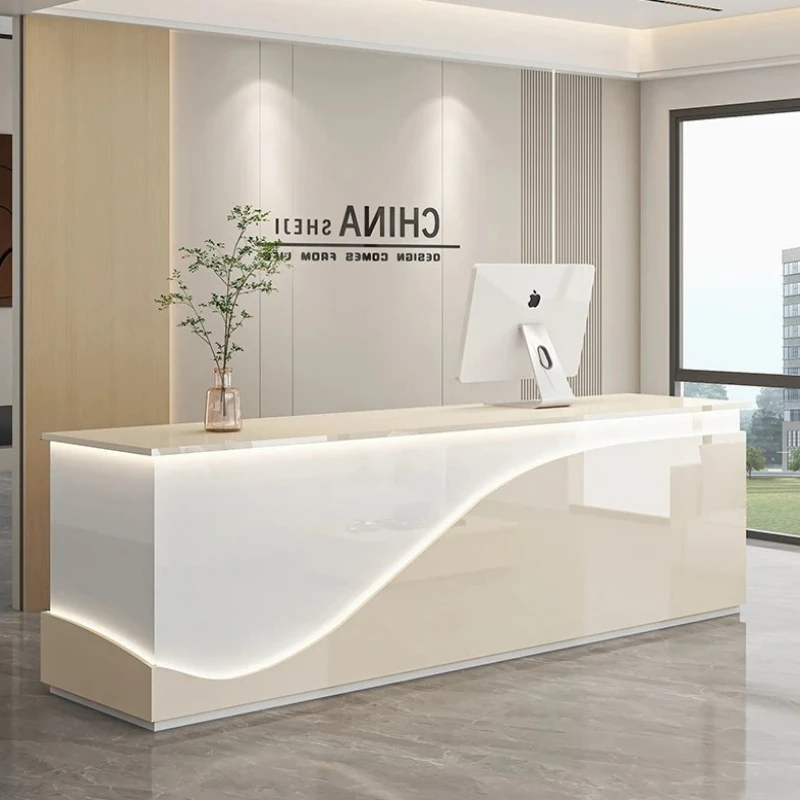 

Restaurant Front Desk Reception Counter Hotels Long Classic Reception Desks Luxury Business Mostrador Recepcion Office Furniture