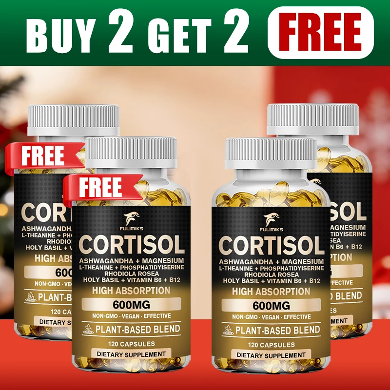 Suplemento de Cortisol Puro, con Ashwagandha y Magnesio, Apoya la Salud Adrenal y Alivia el Estrés, Reduce los Niveles Altos de Cortisol