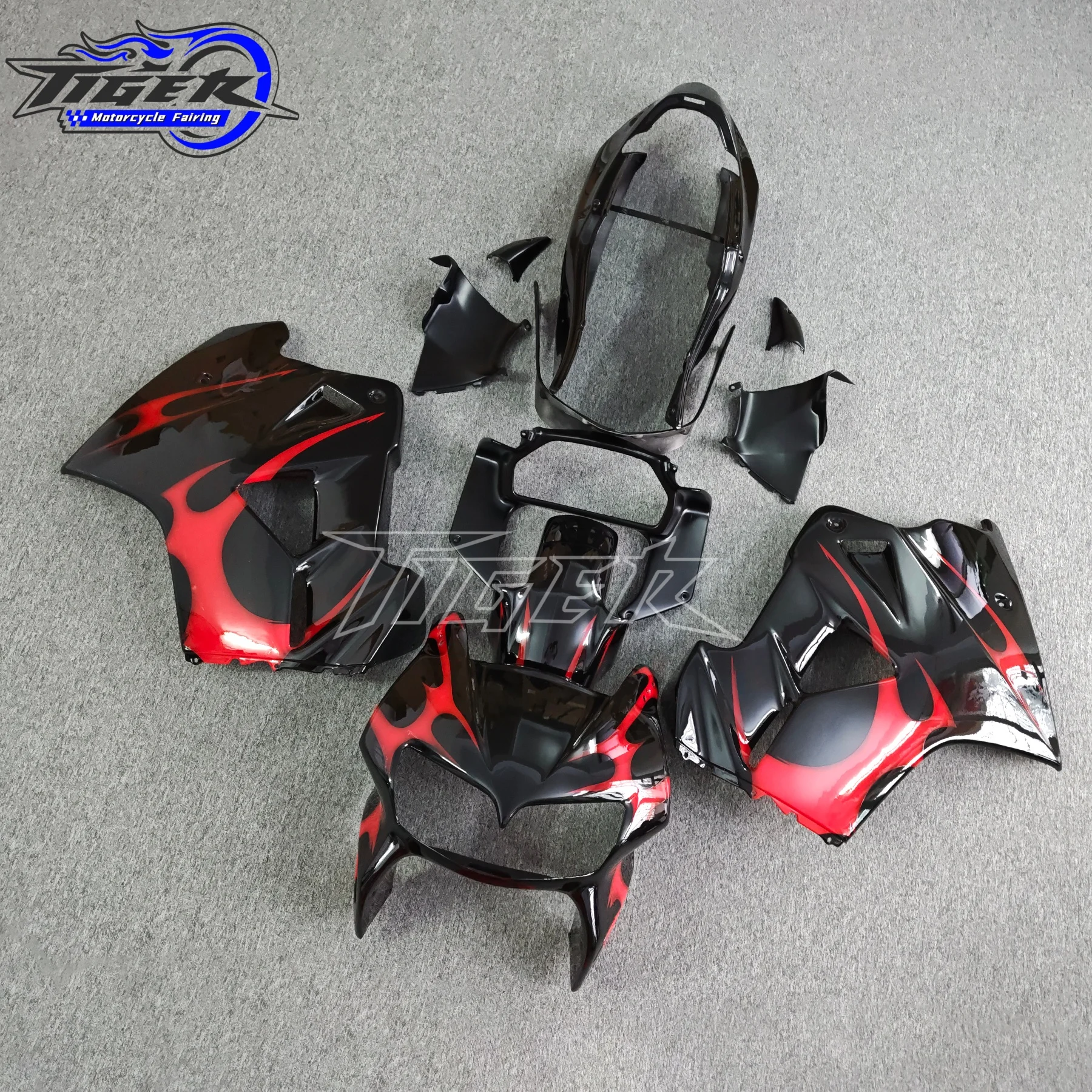 

For Honda VFR800 1998 1999 2000 2001 ABS Bodywork Fairings Kits VFR 800 98 99 00 01 Bodyframe Black Red Shell