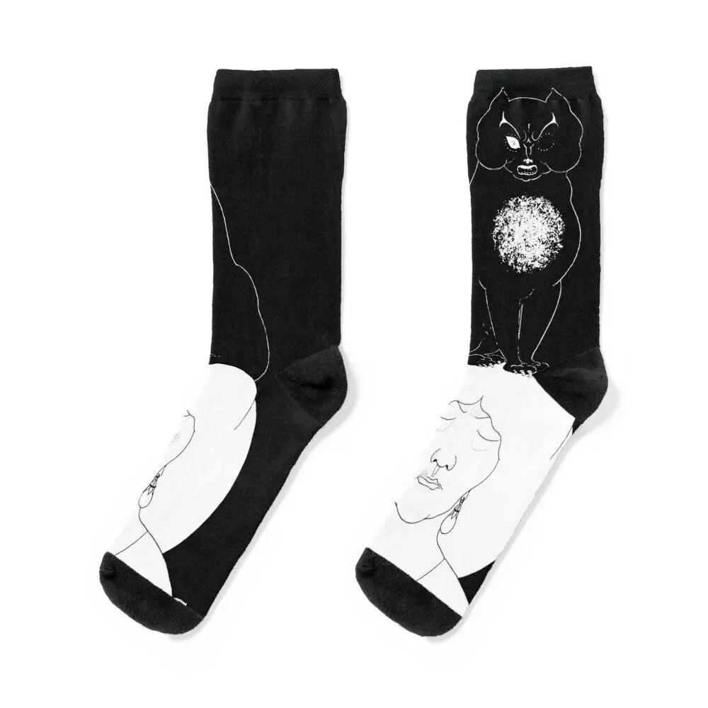 

The Black Cat - Aubrey Beardsley Socks custom sports tennis christmass gift short Ladies Socks Men's