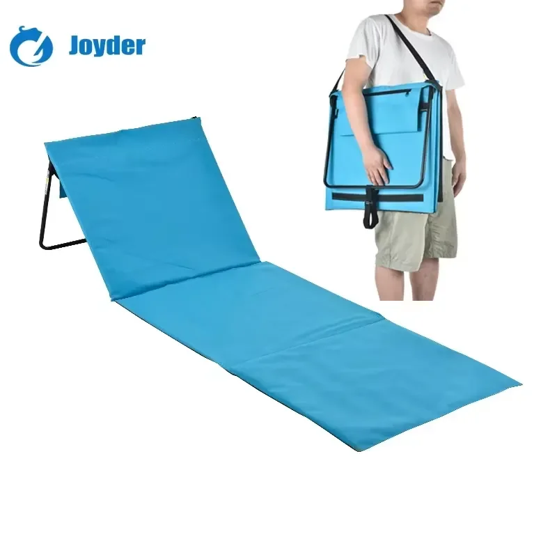 for Durable Portable Camping Mattress Multi-functional Folding Steel Chair Adjustable Beach Picnic