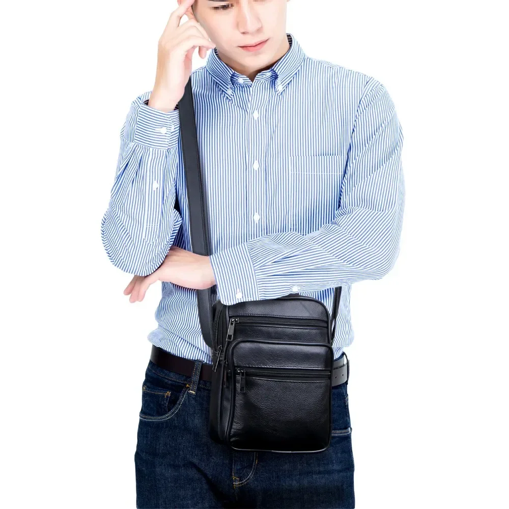 Vintage Leather Bags for Man Genuine Leather Crossbody Bag Men Casual Single Shoulder Bag Male Small Men's Messenger Bags