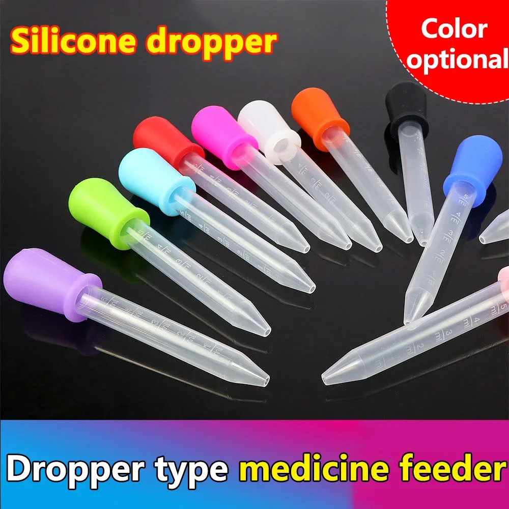 Pipette en plastique 5ML, 6 pièces, pour créativité, compte-gouttes en Silicone, alimentation pour bébé, médicament liquide, fournitures scolaires