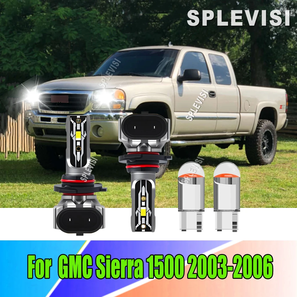 

9005 9006 H10 LED Headlight Fog Lights & Instant Brightness, Energy Efficient For GMC Sierra 1500 2003 2004 2005 2006
