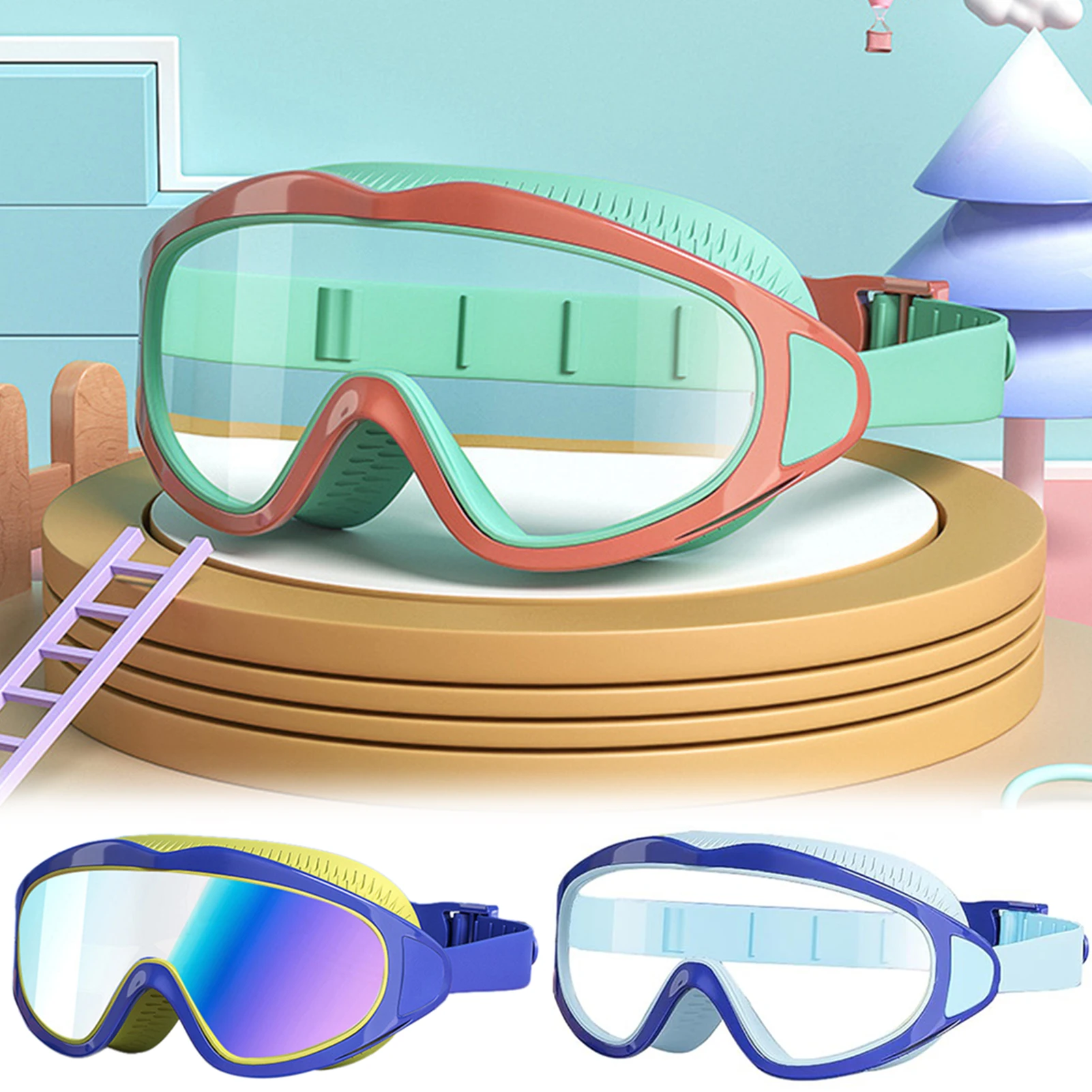 

Детские очки для плавания, устойчивые к ультрафиолетовому излучению, противотуманные, ударопрочные, водонепроницаемые, с большой оправой, для взрослых и подростков, для занятий водными видами спорта