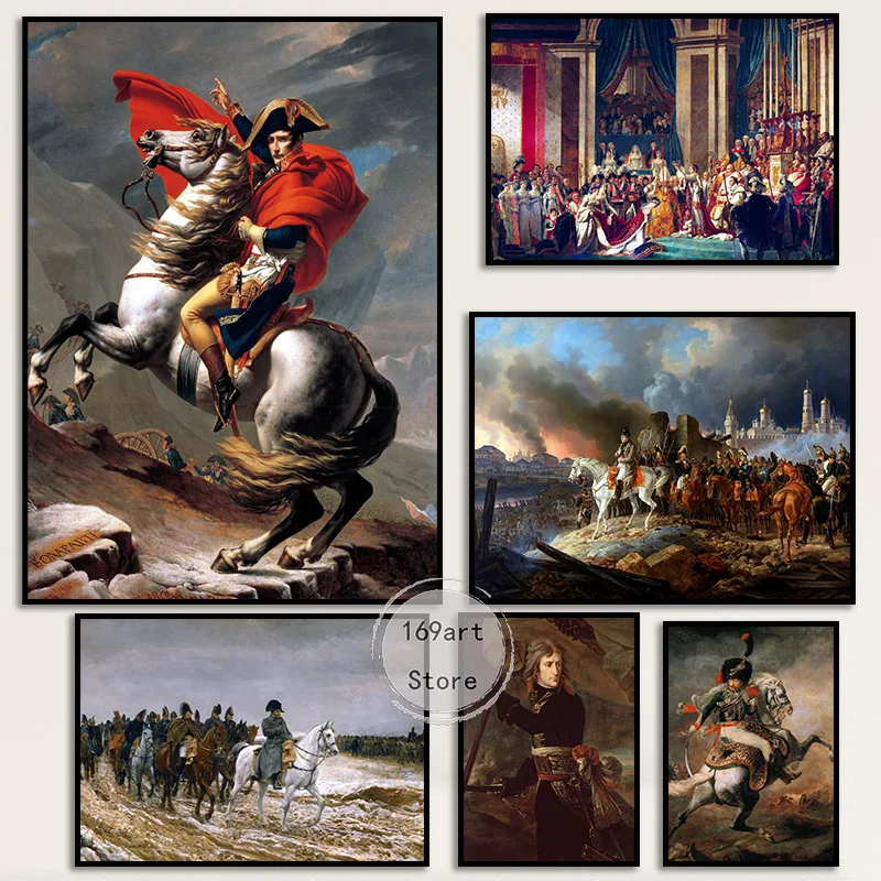 Napoleon Quotes Crossing The Alps The Charging Chasseur Art Poster Canvas Painting Wall Prints Picture Living Room Home Decor