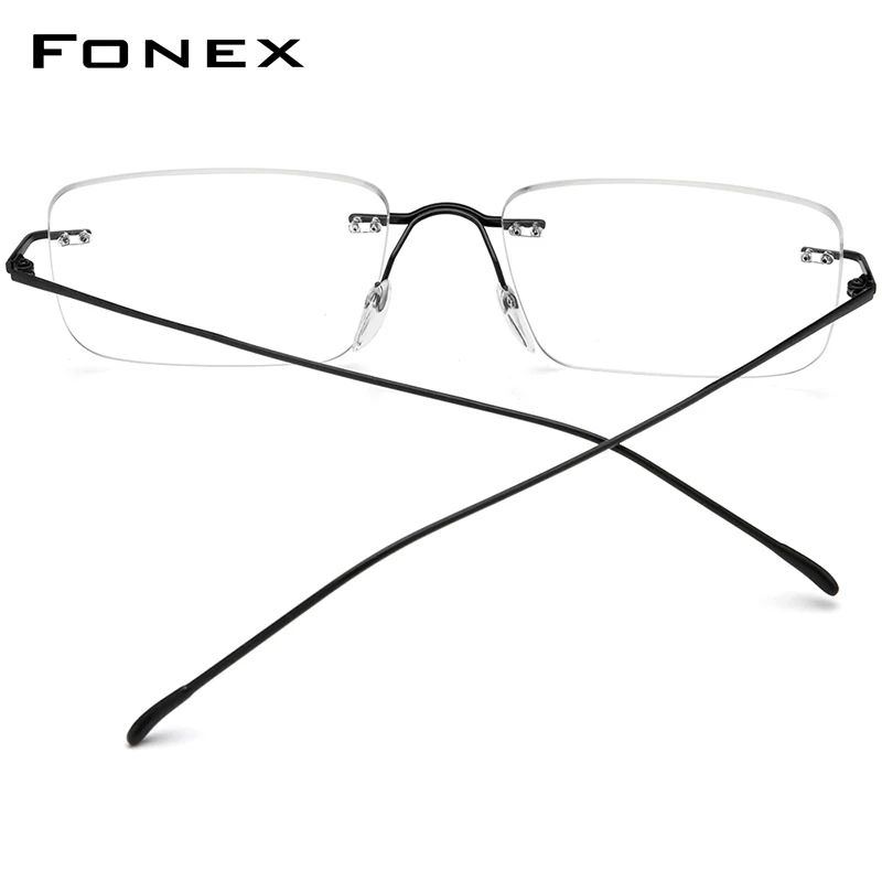 FONEX B إطار نظارات من التيتانيوم للرجال ماركة بدون إطار إطارات نظارات مربعة للنساء بدون إطار خفيفة الوزن نظارات مخصصة 85870