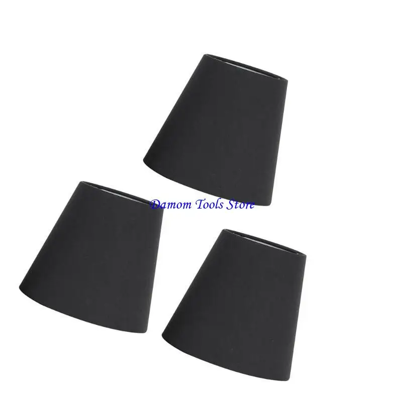 57BE 3 حزمة أنيقة الثريا ضوء ظلال مصباح ظلال PVC النسيج الملمس غطاء مصباح صغير مجموعة مناسبة لمصابيح الثريا