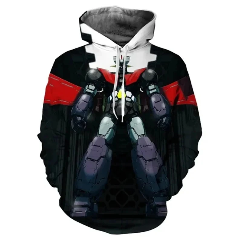 Sudaderas con capucha de Mazinger Z para hombres y mujeres, sudaderas con estampado 3D de Robot de Anime, de gran tamaño Sudadera con capucha,