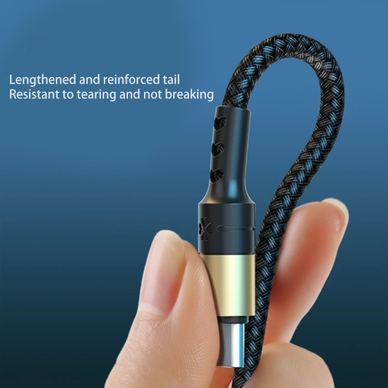 كابل شحن مزدوج من النوع C بطول 120/200 سم يشحن فقط كابل بيانات 2 في 1 للهواتف