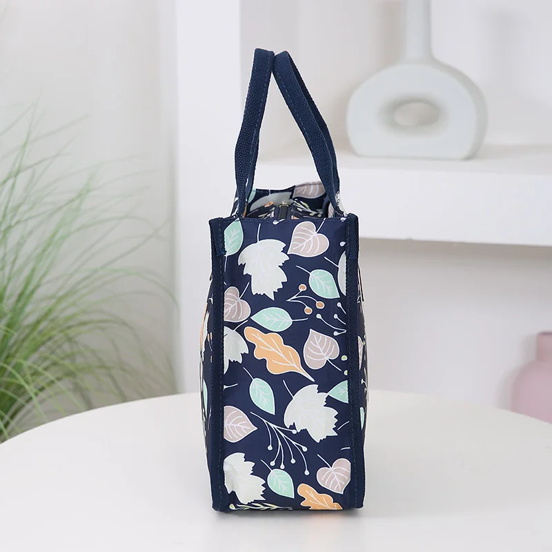 New chunky nylon printed fabric handbag, portable lunch box bag for work, daily storage bag for mommy