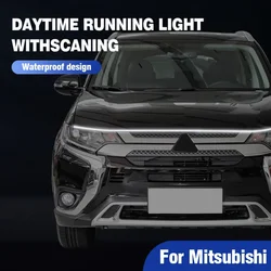 Tira de luces LED para capó de coche, luz diurna para Mitsubishi Asx, Lancer, Pajero, Outlander, L200, Delica, Eclipse, 12V