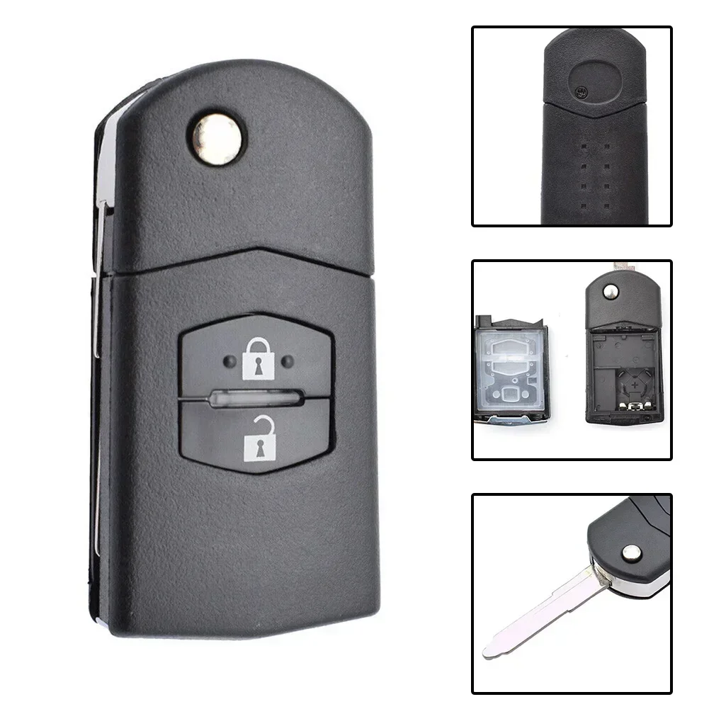 For Mazda 2 M2(2008 - 2015) Car Key Shell 2 Keys Accessories Brand New Fob Case Internals Remote Replacement 1pcs