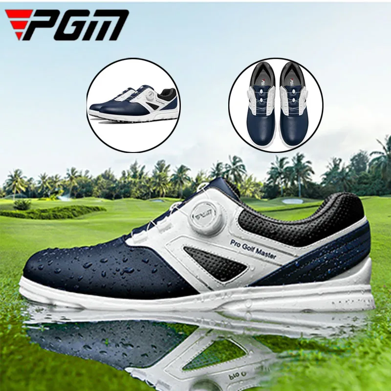 

PGM Men Non-slip Studs Training Shoes Male Waterproof Microfiber Upper Golf Shoes Soft IP Midsole Golf Sneakers