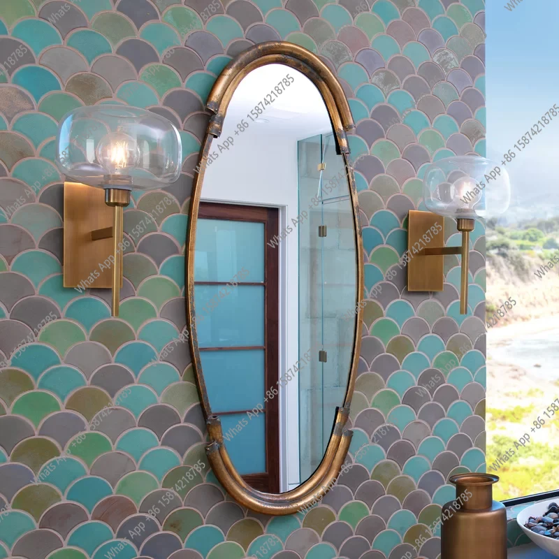 

Nordic style sticker drill lamp luminous simple prop handmade ornament irregular decoration makeup full-length mirror bathroom