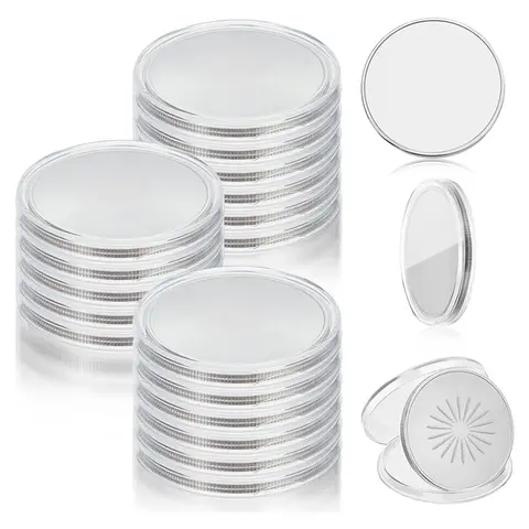 Challenge Coins Metal Stamped Sublimation Blanks 40Mm Laser Engraved Round Labels+Acrylic Protective Case 20Piece