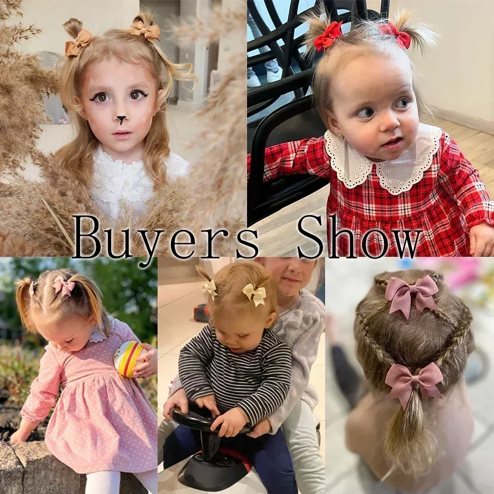 10Pcs/ Set Cute Solid Mini Bows Ribbon Bowknots Hair Clips for Girls Sweet Barrettes Hairpins Headwear Kids Hair Accessories