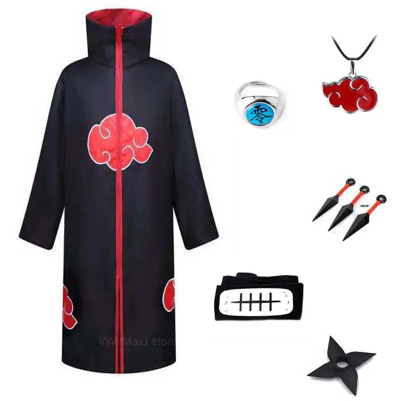 Kakuzu de Akatsuki bata capa anillo diadema Cosplay disfraz de Halloween