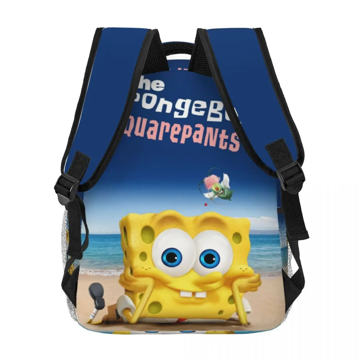 Tas sekolah ringan motif SpongeBob, untuk sekolah, luar ruangan, belanja, kantor 17 inci