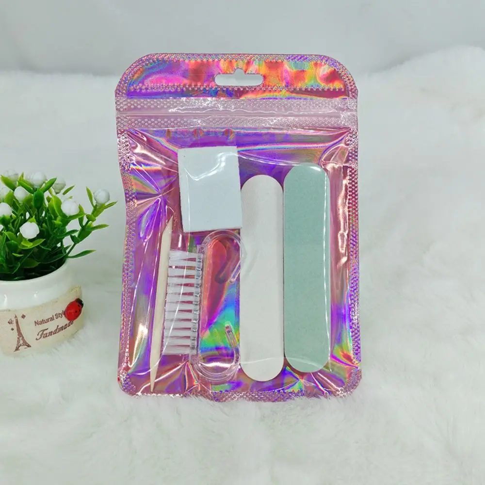 Nouveau ensemble de cinq pièces outils de soins des ongles bandes de frottement bandes de polissage Kit d'ongles bâtons en bois Mini blocs de Tofu Kit d'outils pour ongles