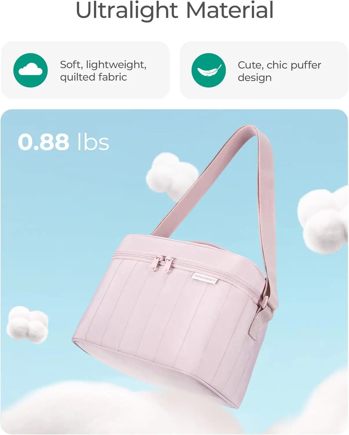 Insulated Lunch Box for Women, Cute Puffer Lunch Bag Reusable Cooler with Premium Lining, Khaki Checkered