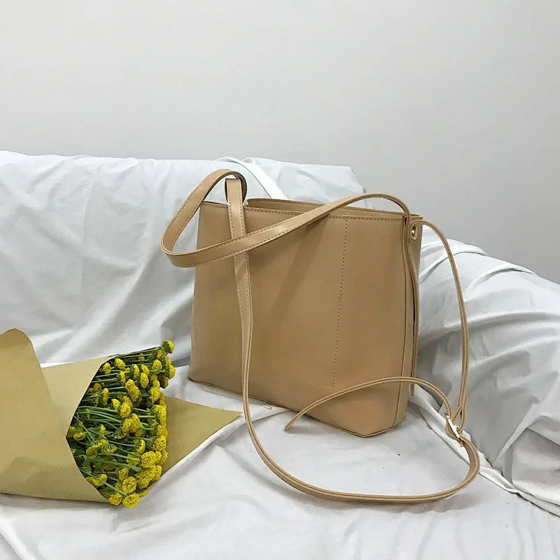 Bolso grande de un solo hombro para mujer, bandolera informal, moda coreana, primavera y verano