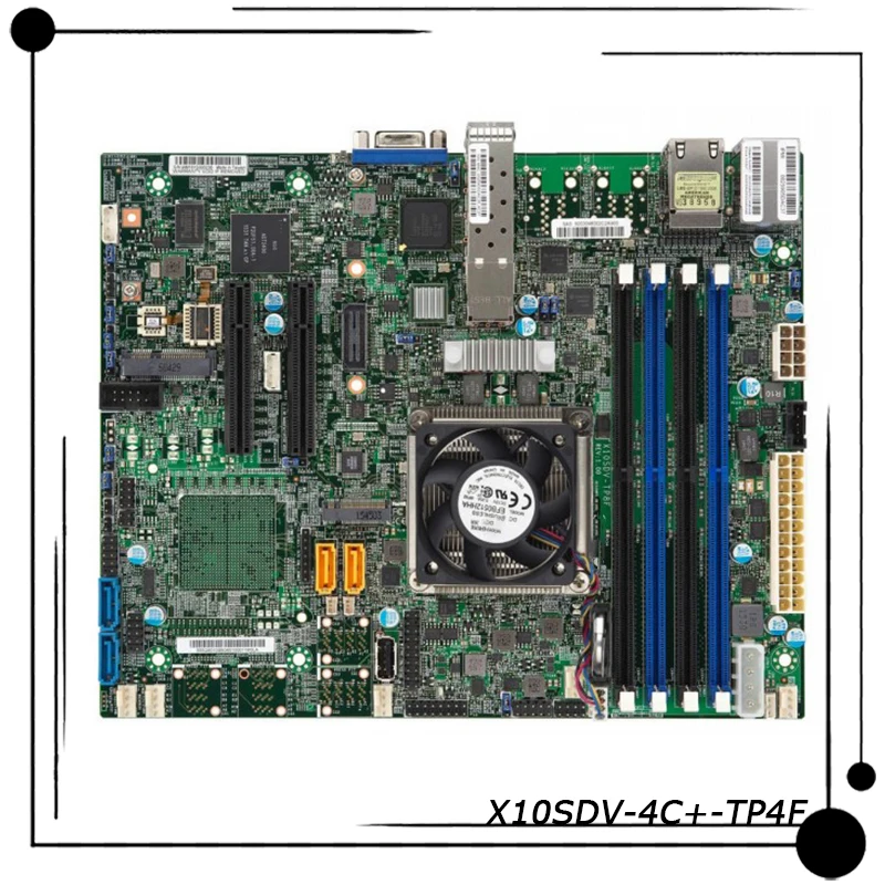 X10SDV-4C +-TP4F للوحة الأم لخادم Supermicro Flex ATX D-1518 رباعي النواة 10 جيجابت منفذ بصري FCBGA-1667 DDR4-2133MHz