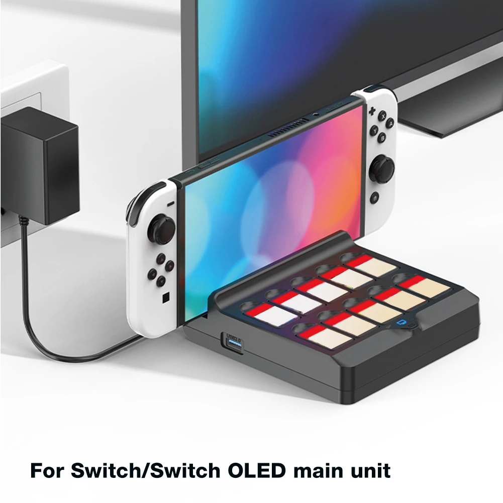 

Док-станция для телевизора для Nintendo Switch/Switch OLED зарядная док-станция с 10 слотами для игр 4K HD адаптер для Nintendo Switch