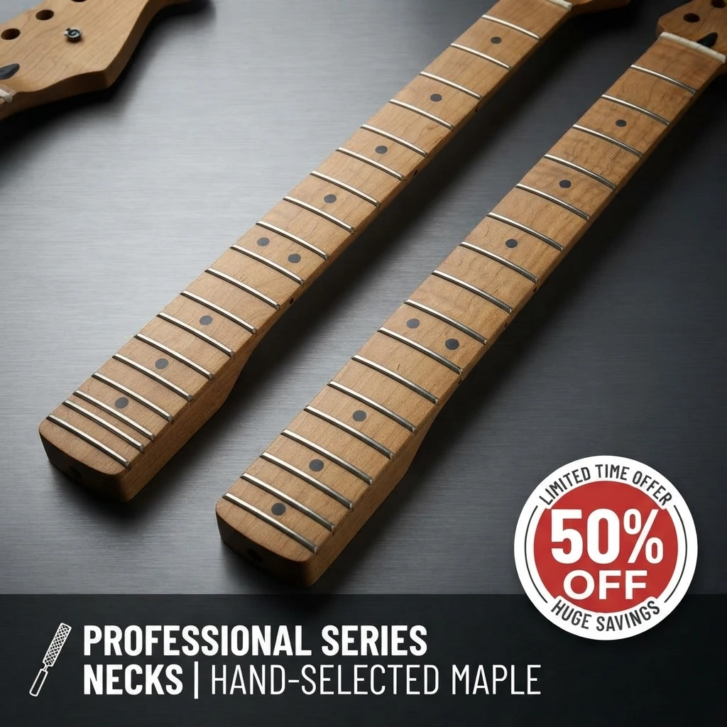 Big Head Roasted Flame Maple Guitar Neck Stainless Steel Frets Dot Mark DIY Electric Guitar Neck Replacement Accessory
