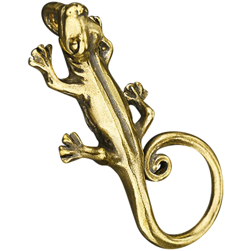 1Pcs Sturdy Brass Gecko Tea Pet Ornament Fine Workmanship Creative Teaboard Decor Tea Ceremony Decor Sand Table Adornment