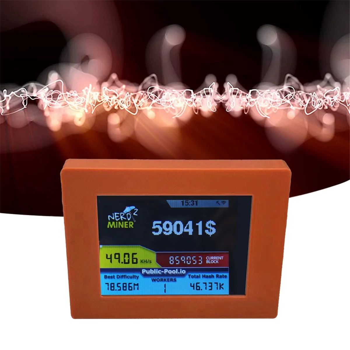 Nerdminer V2 Miner 56KH/S 2,8-calowy wyświetlacz LCD BTC Loteria Miner Bitcoin Solo Miner Nerd Miner Brązowy